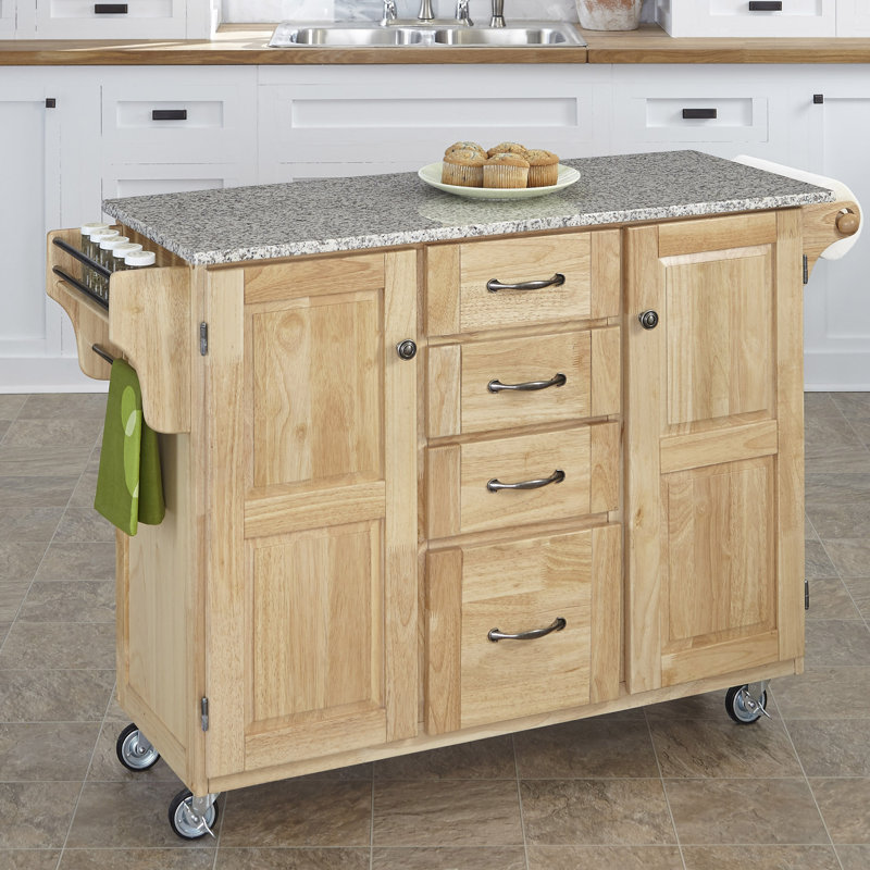 Birch Lane™ Littrell Kitchen Island with Granite Top & Reviews Wayfair